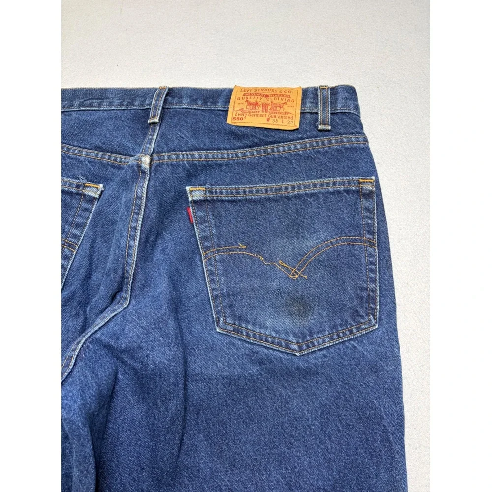Levi's 550 Jeans Mens 38x32 Blue Relaxed Fit Tapered Leg Vintage 90s Made in USA